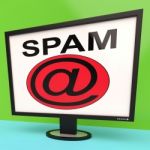 Spam Message Shows Junk Unsolicited Unwanted E-mail Stock Photo