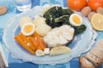 Hake Fish With Vegetables Stock Photo