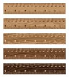 Wooden Ruler On White Background. Wooden Texture Stock Photo