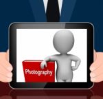 Photography Book And Character Displays Take Pictures Or Photogr Stock Photo