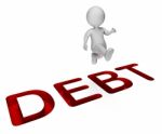 Character Debt Shows Climb Over And Indebtedness 3d Rendering Stock Photo