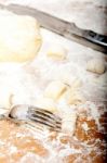 Making Fresh Italian Potato Gnocchi Stock Photo