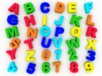 3d Full Alphabet With Numerals Stock Photo