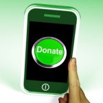 Donate Button On Mobile Screen Stock Photo