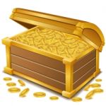 Treasure Chest With Coins Stock Photo
