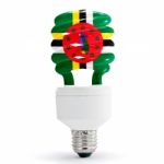 Flag Of Dominica On Bulb Stock Photo