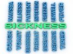 3d Image Sickness Issues Concept Word Cloud Background Stock Photo