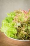 Fresh Salad Vegetable On Wooden Background Stock Photo