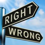Right Or Wrong Directions Stock Photo