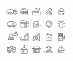 Simple Set Of Industrial  Thin Line Icons Stock Photo