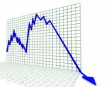 Blue Graph Shows Sales Or Profit Stock Photo