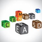 Illustration Of Colorful Cubes Of Alphabets Stock Photo