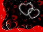 Glittering Hearts Background Show Tenderness Affection And Love
 Stock Photo