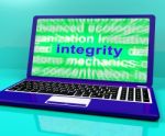 Integrity Laptop Shows Honesty Morality And Trust Stock Photo