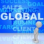 Global Words Shows World Biz And Globalisation 3d Rendering Stock Photo