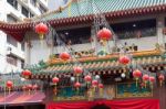 Chinese Lanterns Outside A Temple In Singapore Stock Photo