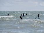 Brighton, East Sussex/uk - May 24 : People Paddle Boarding At Br Stock Photo