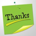 Thanks Message Represents Thankful Appreciate And Communicate Stock Photo