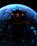 3d Illustration Of An Astronaut In Outer Space,scifi Fiction Stock Photo