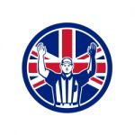 British American Football Referee Union Jack Flag Icon Stock Photo