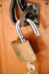 Key-lock-door Stock Photo