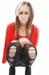 Young Woman In Punk Attire Stock Photo