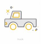 Thin Line Icons, Truck2 Stock Photo