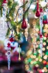 Christmas Glassy Ornaments Stock Photo