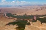 Aerial View Of The Colorado River Area Stock Photo