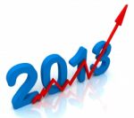 2013 Red Arrow Shows Sales For Year Stock Photo
