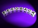 Feedback Dice Means Comment Evaluate And Review Stock Photo