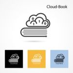 Cloud And Book Logo  Design Template Stock Photo