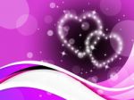 Purple Hearts Background Means Romance Affections And Twinkling
 Stock Photo