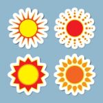 Sun Icon Set Stock Photo