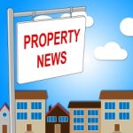 Property News Means Social Media And Advertisement Stock Photo