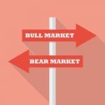 Bull And Bear Market Street Sign Stock Photo