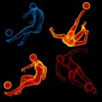 3d Rendering Illustration Of The Human Kicking Ball Stock Photo