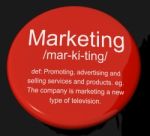 Marketing Definition Button Stock Photo