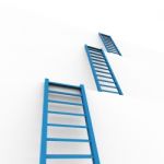 Ladders Planning Means Overcome Obstacles And Aspire Stock Photo