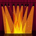 Background Spotlight Indicates Stage Lights And Backdrop Stock Photo