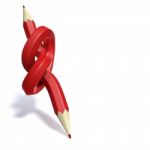 Twisted Red Pencil Stock Photo