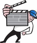 Director With Movie Clapboard Cartoon Stock Photo