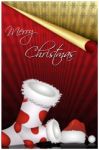 Christmas Stocking And Santa Hat Stock Photo