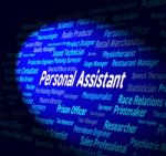 Personal Assistant Indicating Text Words And Secretly Stock Photo