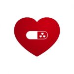  Love Heart With Capsule Medicine Stock Photo