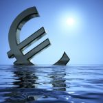 Euro Sinking In Sea Stock Photo