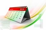 Desktop Calendar For 2013 Year Stock Photo