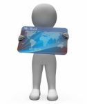 Debit Card Shows Credit Cards And Bank 3d Rendering Stock Photo