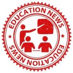 Education News Represents Social Media And Educate Stock Photo