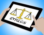 Ethics Online Indicates Moral Code 3d Illustration Stock Photo
